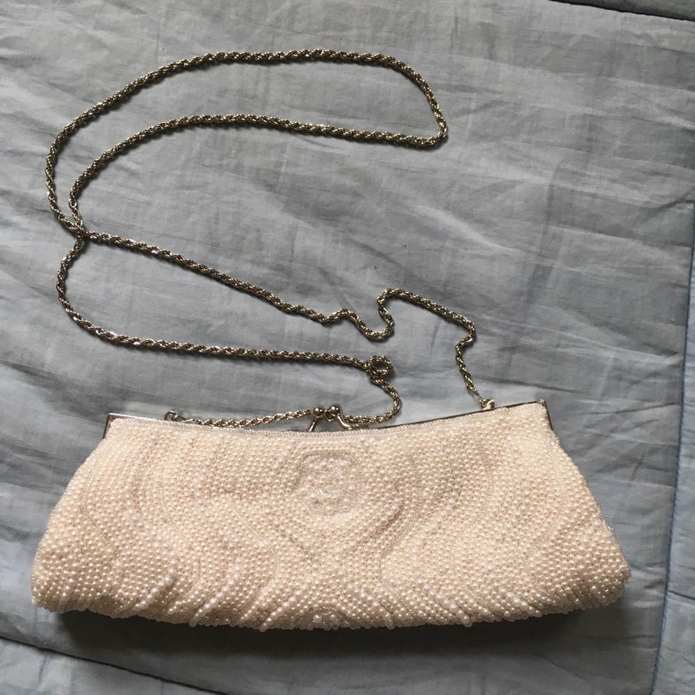 Carolee Pearl Beaded Clutch